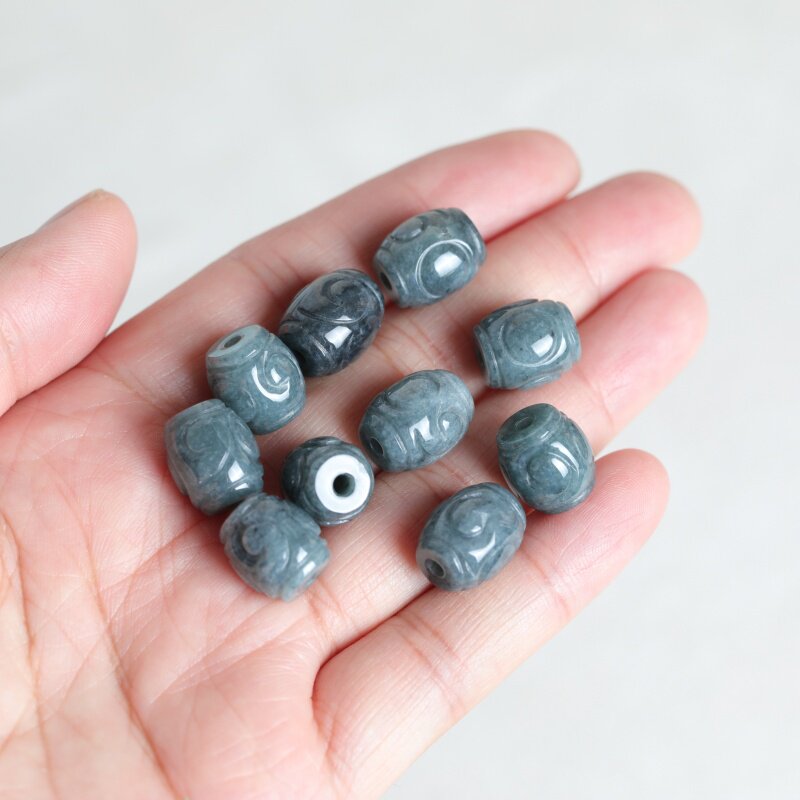 Women Accessories To Gift - 5PC Natural Blue Water Jade Ripple