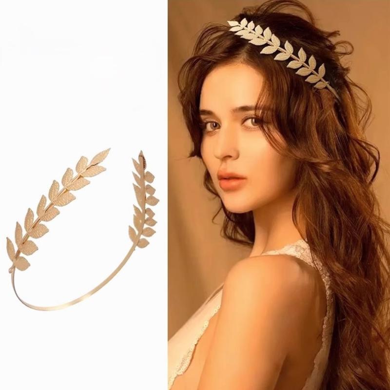 Women Accessories For Wedding - 【B】Retro Gold Color Leaf Headband Headpiece