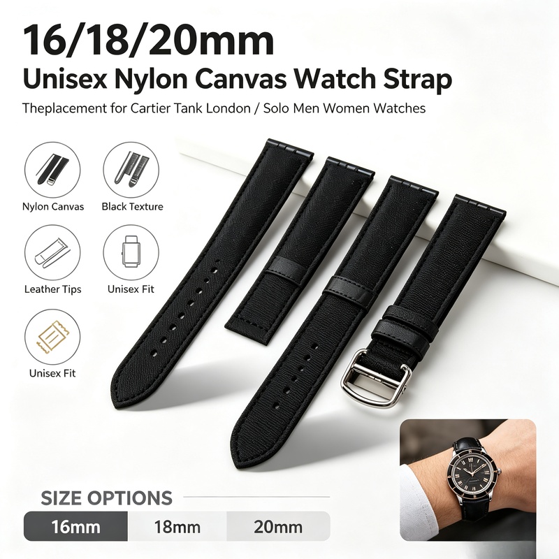 Women'S Accessories Cartier - 16/18/20mm Unisex Soft Nylon Canvas Watch