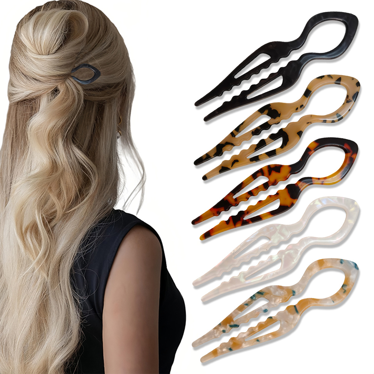 U-Shaped Hair Sticks Tortoises - Women Accessories On Sale recension och pris