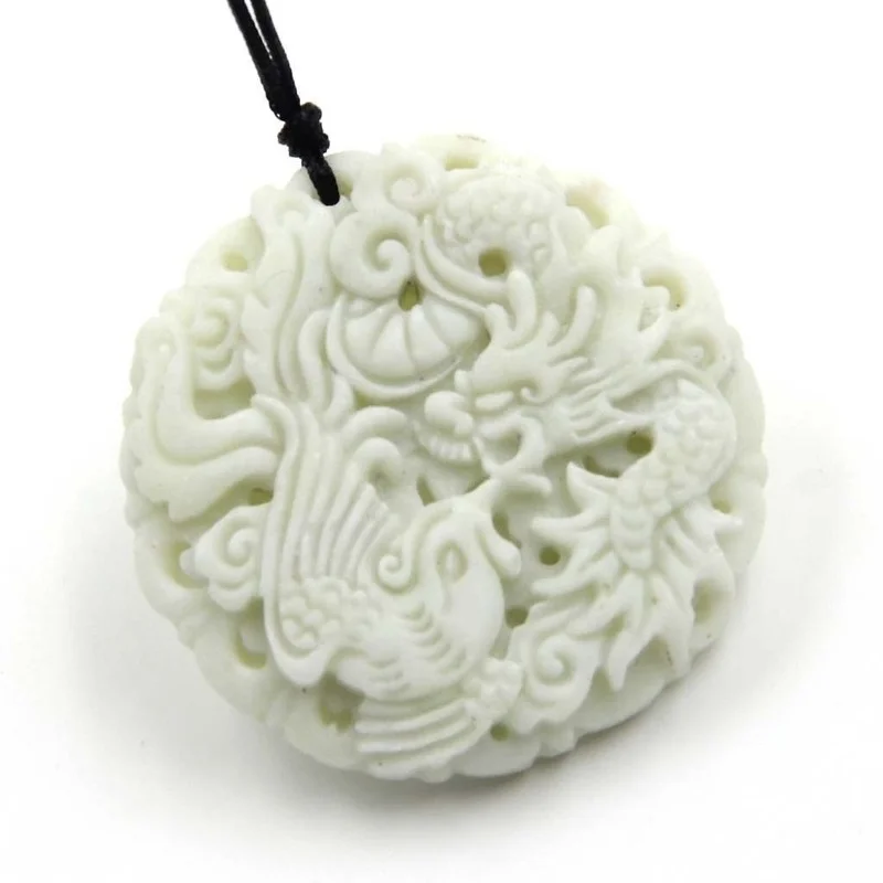 Natural White jade Dragon Phoe - Women Accessories To Gift recension och pris