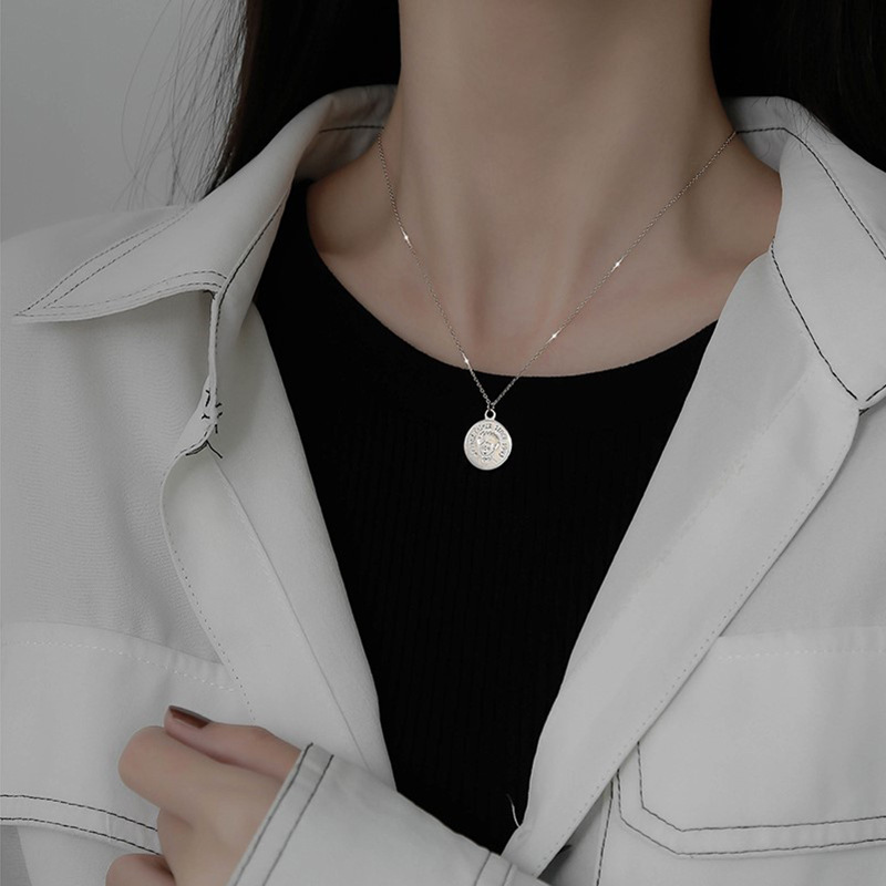 S925 Sterling Silver Necklace  - Coin Necklace Delicate recension och pris