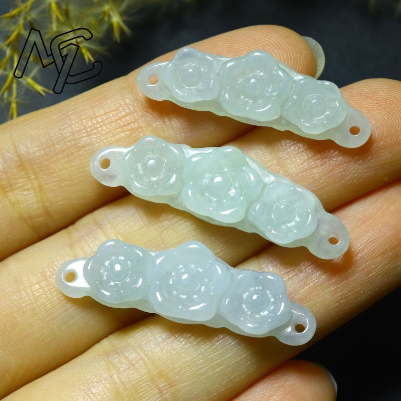 1pc Natural Jadeite Emerald Fl - Women Accessories To Gift recension och pris