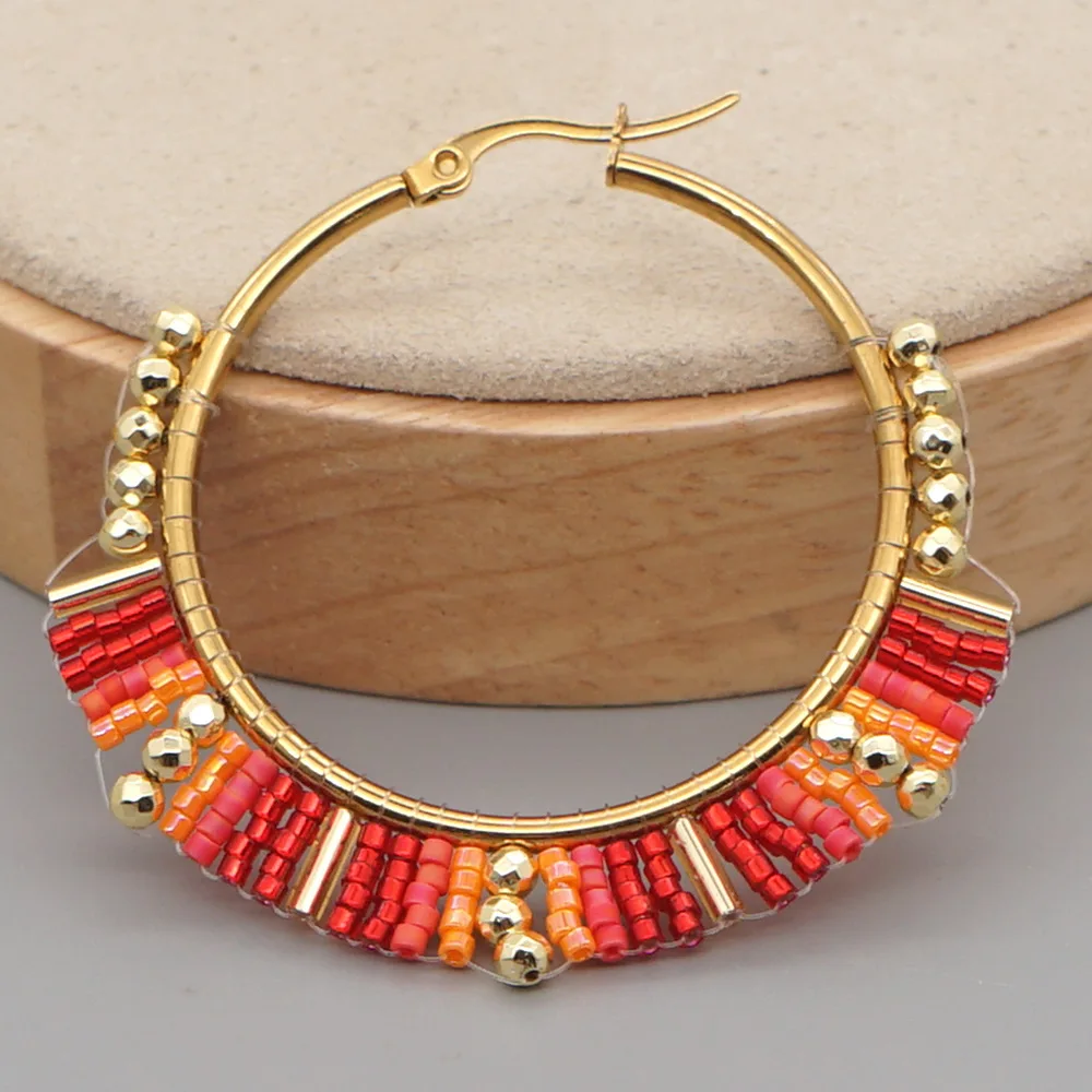 Big Circle Earrings  Hand bead - Tassel Earrings Boho recension och pris