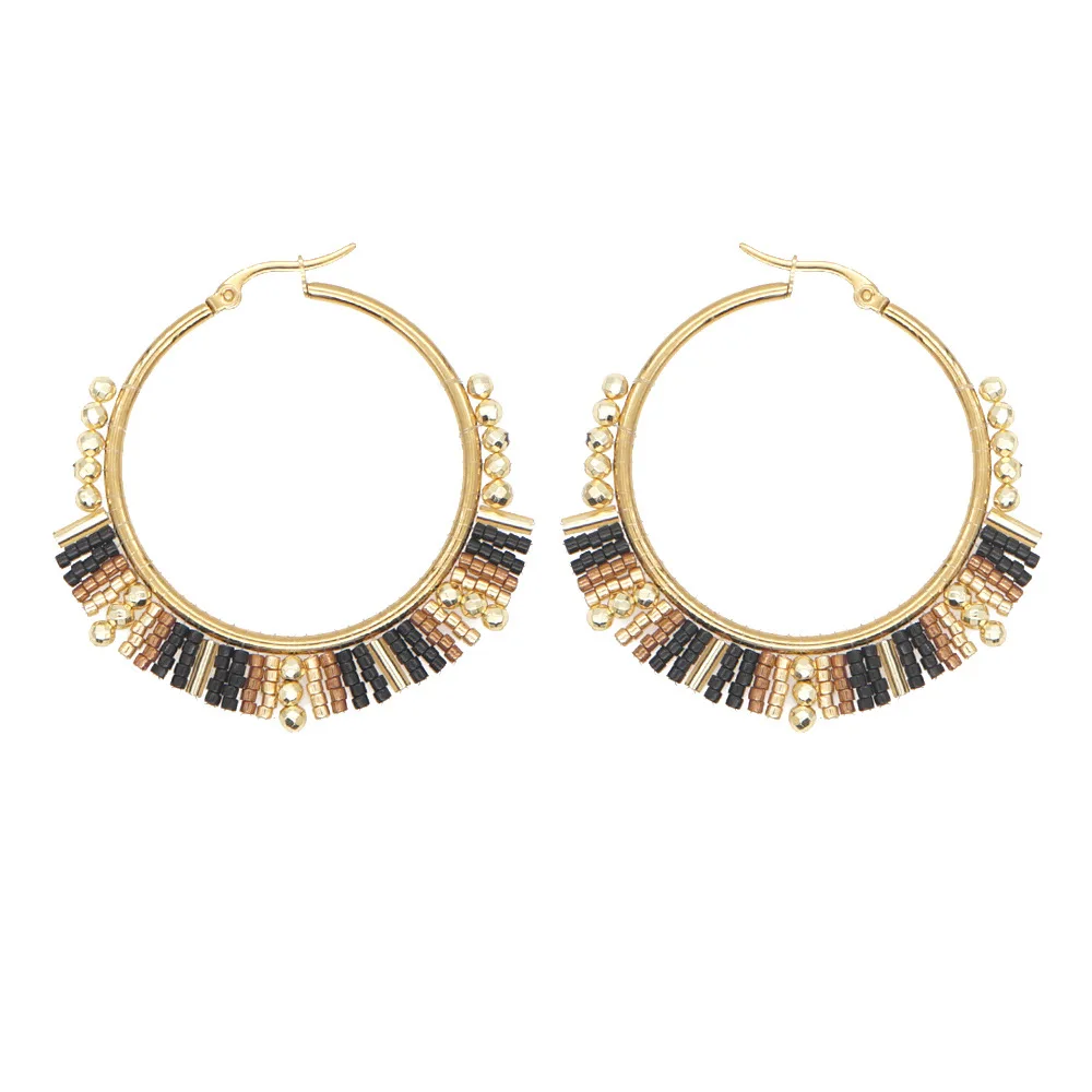 Big Circle Earrings  Hand bead - Tassel Earrings Boho recension och pris