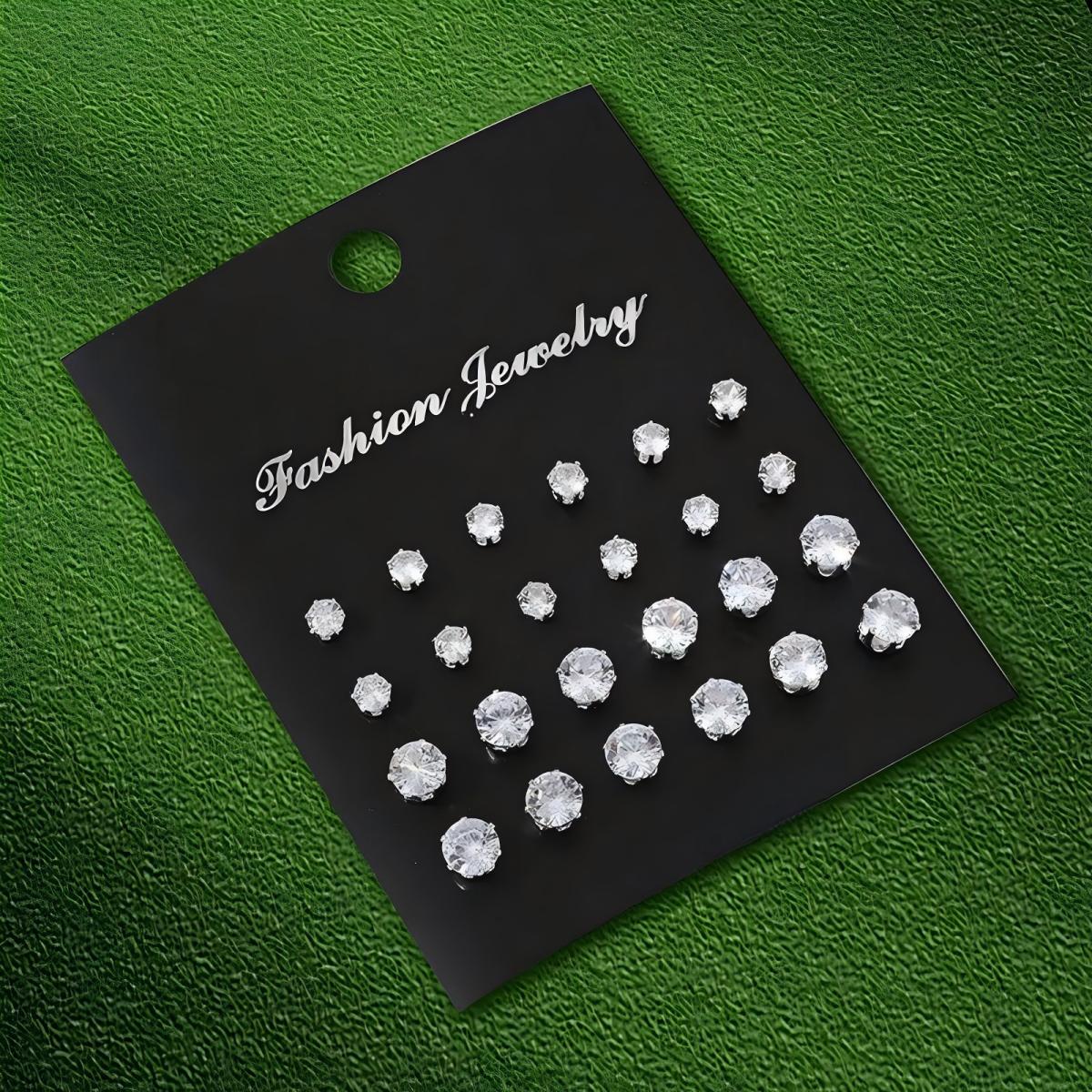 12 Pairs Cubic Zirconia Simula - Women Accessories Combo Gift recension och pris
