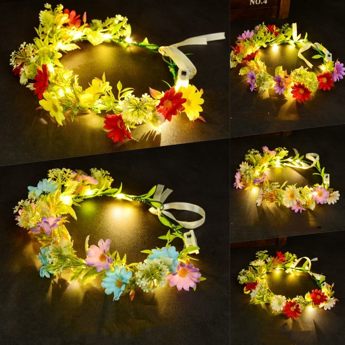 LED Light Up Flower Crown Head - Women Accessories Photos recension och pris