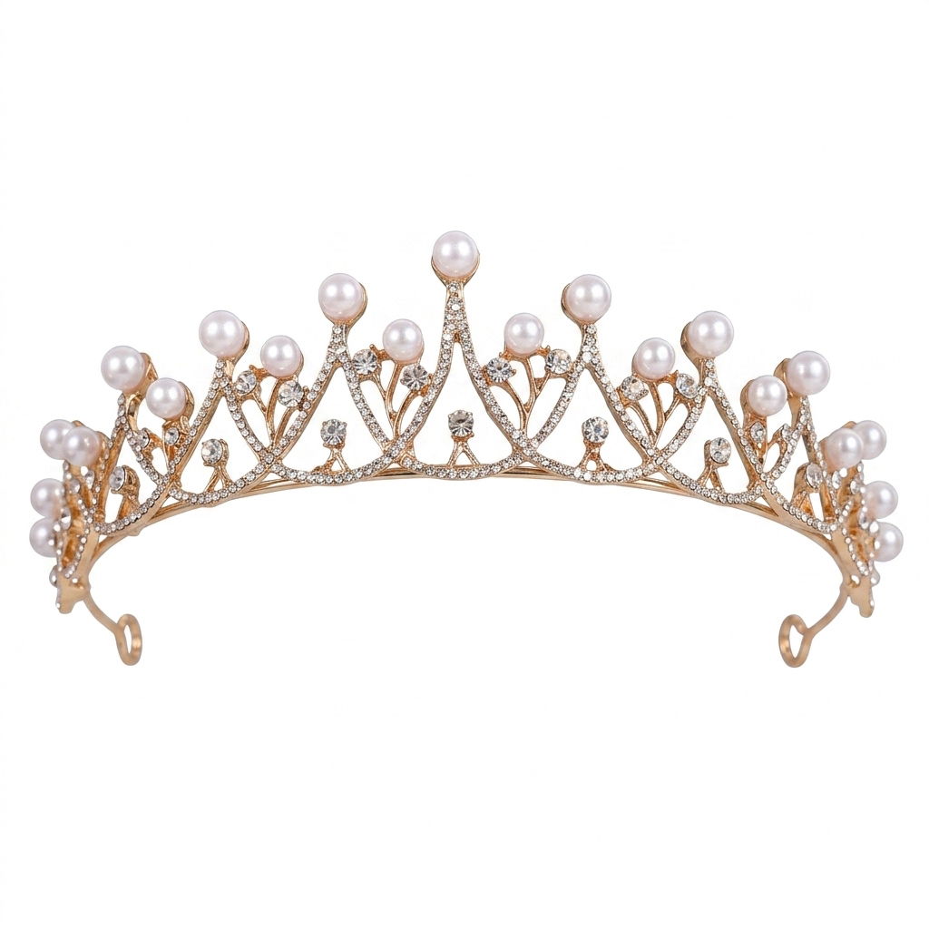 Bridal Crown Headpiece Pearl L - Women Accessories For Wedding recension och pris