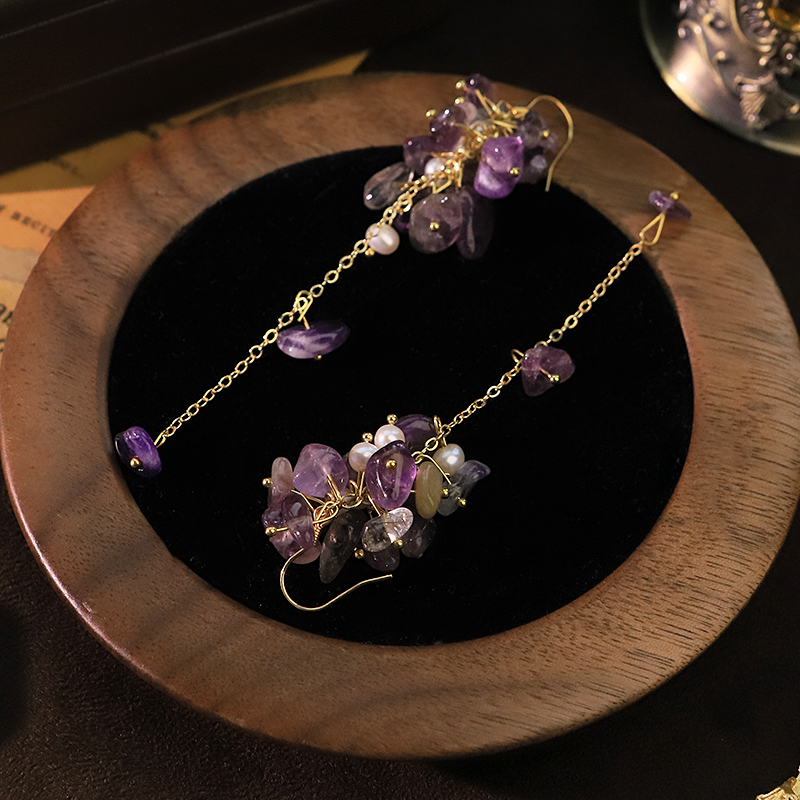 GLSEEVO Natural Amethyst Fresh - Tassel Earrings Boho recension och pris
