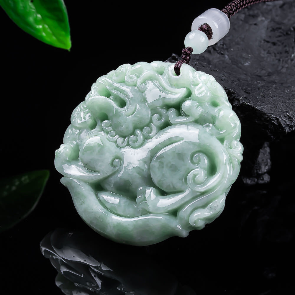 Natural Myanmar Jadeite Pixiu  - Women Accessories To Gift recension och pris