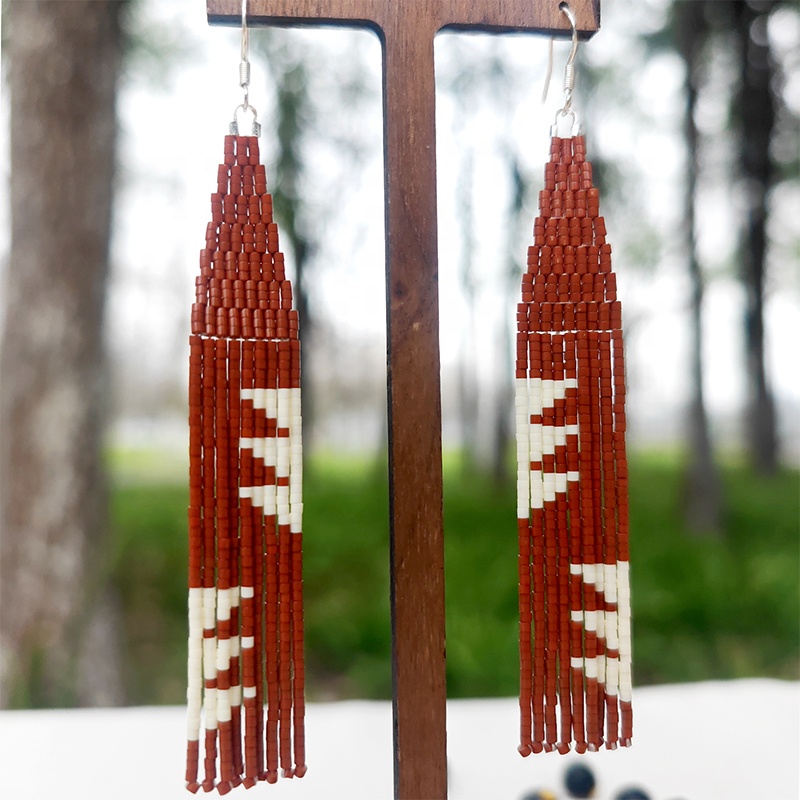 Beaded earrings Tassel leaf Sy - Tassel Earrings Boho recension och pris