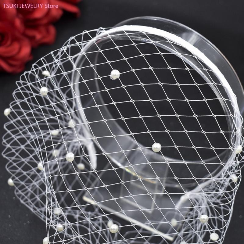 62KE Mesh Forehead Pearl Veil  - Women Accessories Description recension och pris